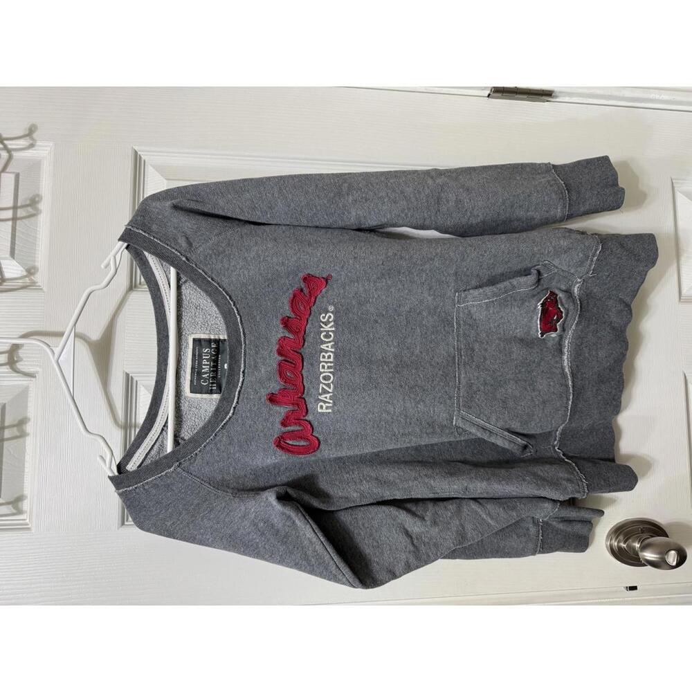 Campus off the shoulder womens Arkansas Razorback sweatshirt